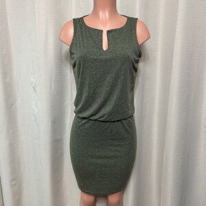 Athleta Vida Linen Blend Mini Dress Women's Size XS Forest Green Heather